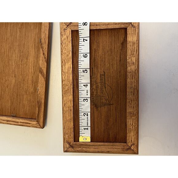 Vtg Tennessee Wood Crafters Oak Keepsake Box Quilted Heart Insert 9” Folk Art - Picture 10 of 14